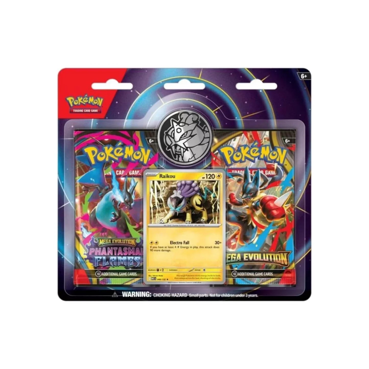 Pokémon TCG Cards Mega Evolution/Phantasmal Flames Raikou 2-Pack Blister