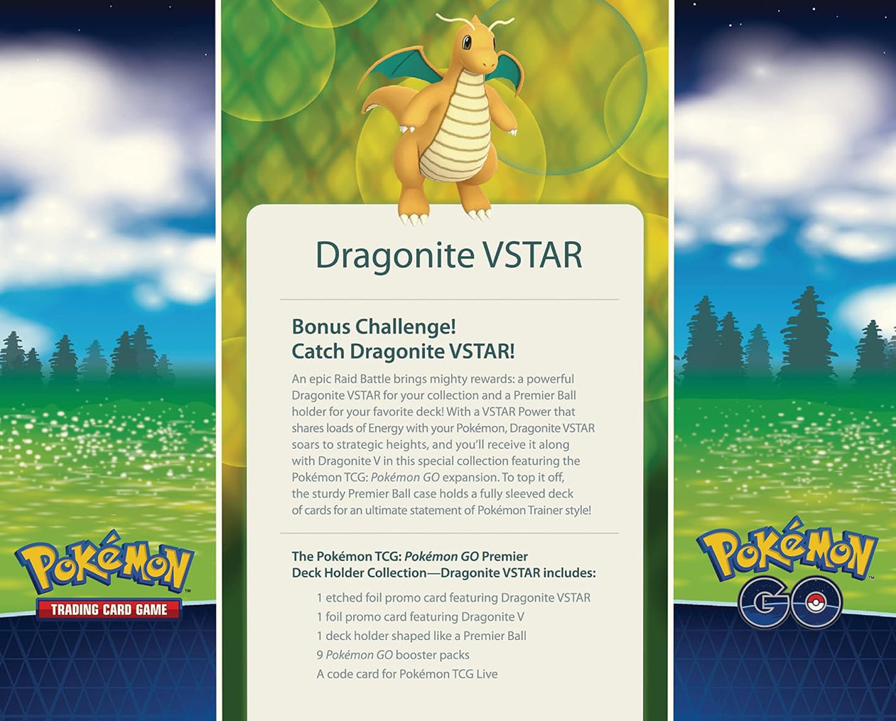 Pokémon TCG Cards Pokémon Go Premier Deck Holder Collection Dragonite VSTAR