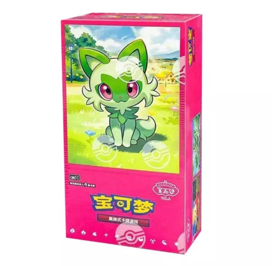 Caja de sobres de gemas chinas de cartas del TCG Pokémon