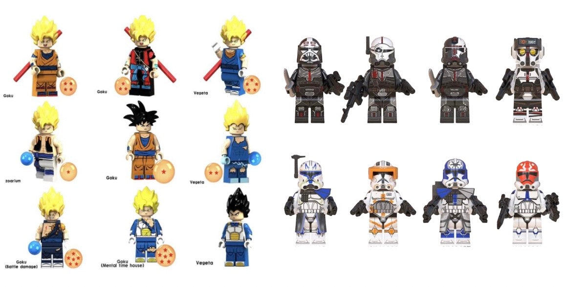 Star Wars & Dragon Ball Minifigures Building Blocks