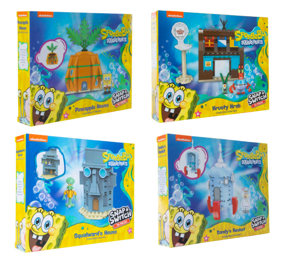 SpongeBob SquarePants Building Blocks Sets | Nickelodeon | Snap & Switch| High Quality Toys